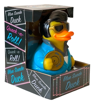 BLUE SUEDE ROCK AND ROLL RUBBER DUCK